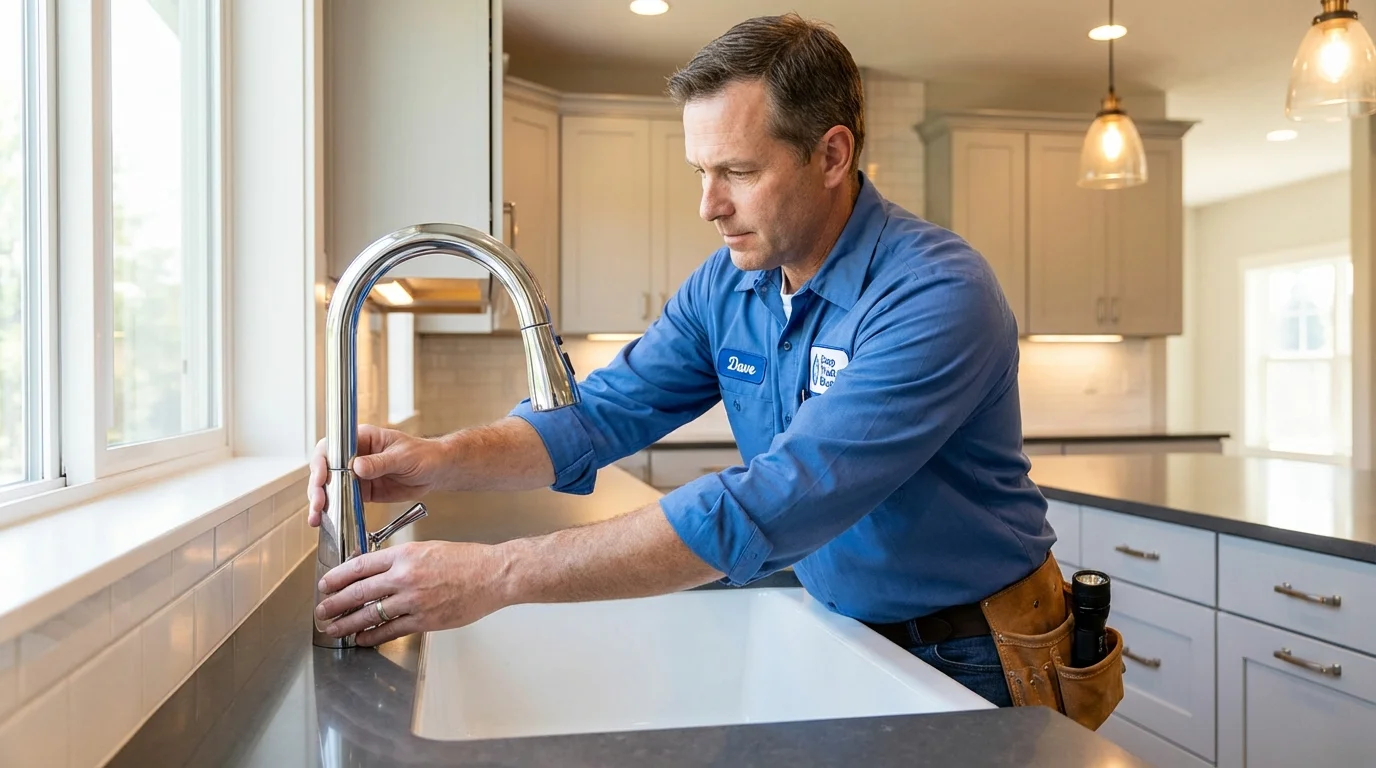 Kitchen faucet installation by Johns Plumbing LLC in Palmer