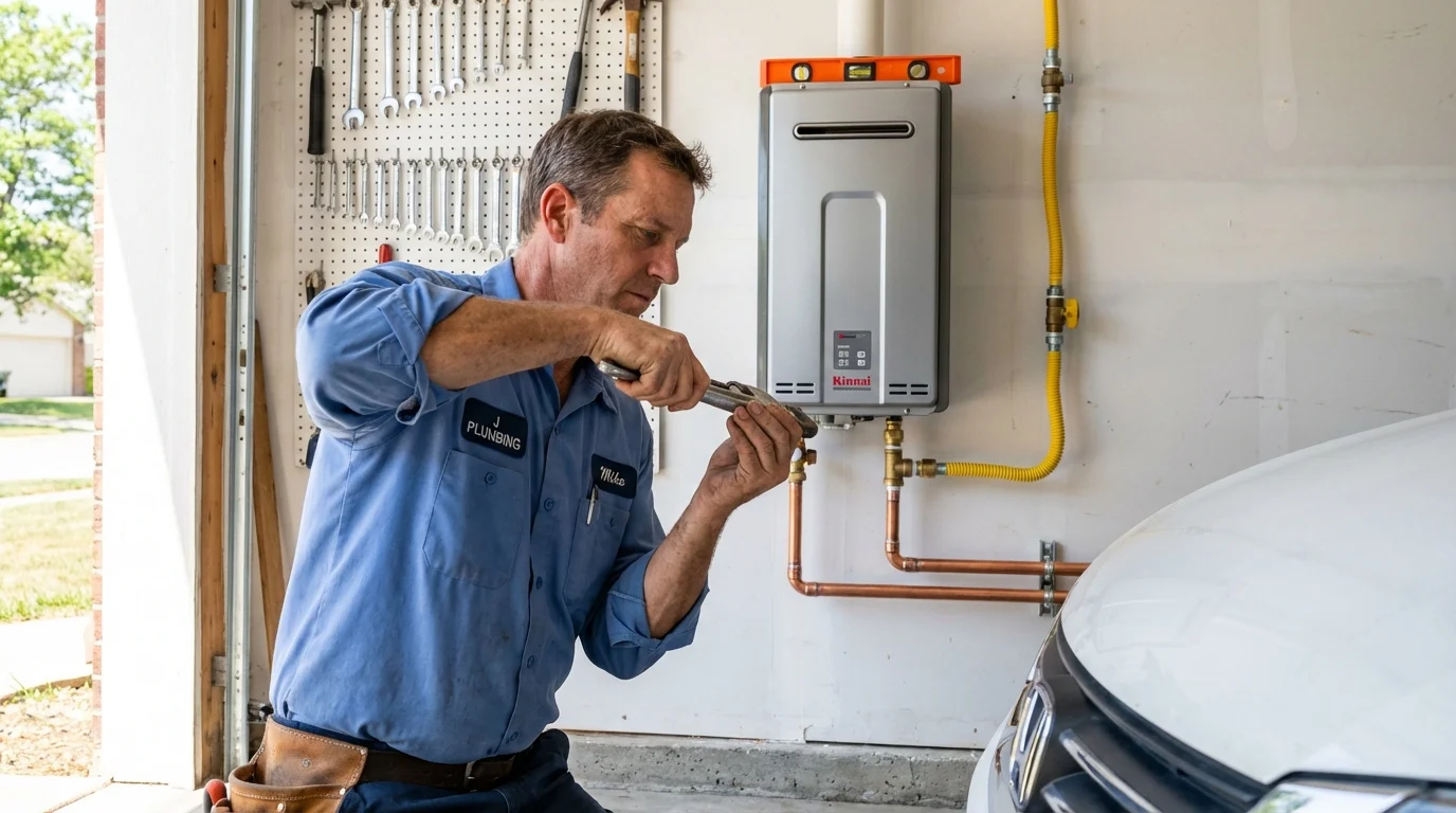 Tankless water heater installation by a Johns Plumbing LLC plumber in Palmer
